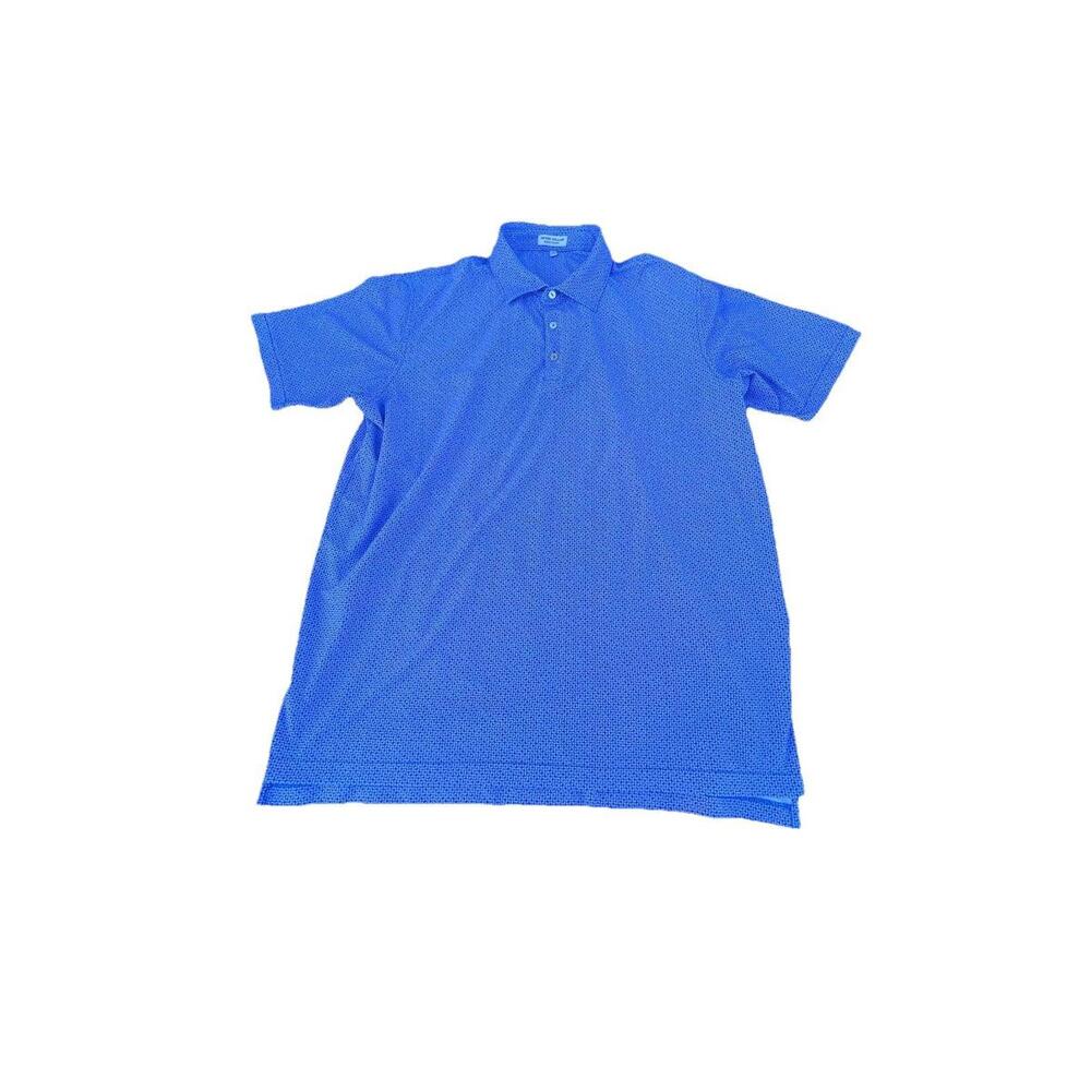 Peter Millar Polo Golf Shirt Men Size XL Blue Pullover Button Short Sleeve H71